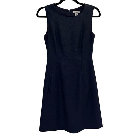 DKNY Blue Textured Dress Size 0 - Picture 1 of 9